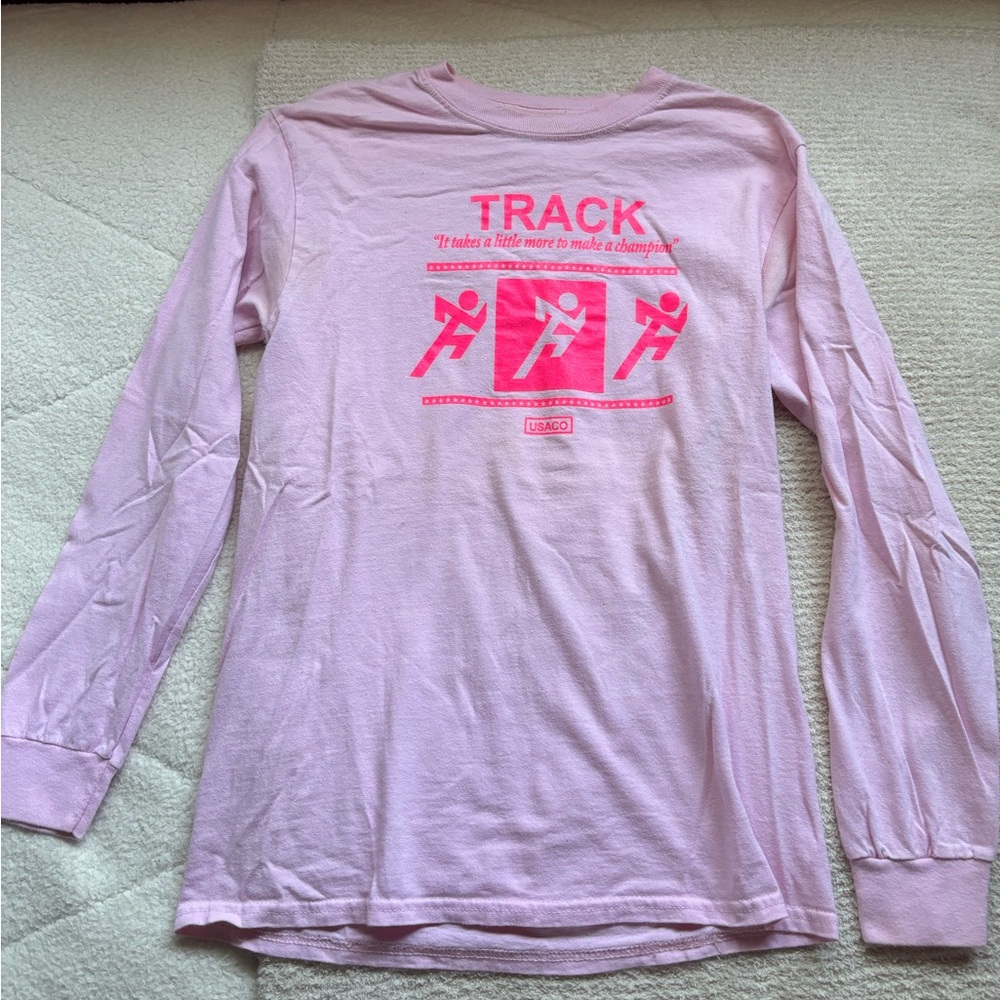 Track pink long sleeve t-shirt